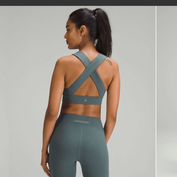lululemon🍋Lab Nulu Cross-Back Yoga Bra in Sea Steel Size 12 (w/pads) - Picture 5 of 8